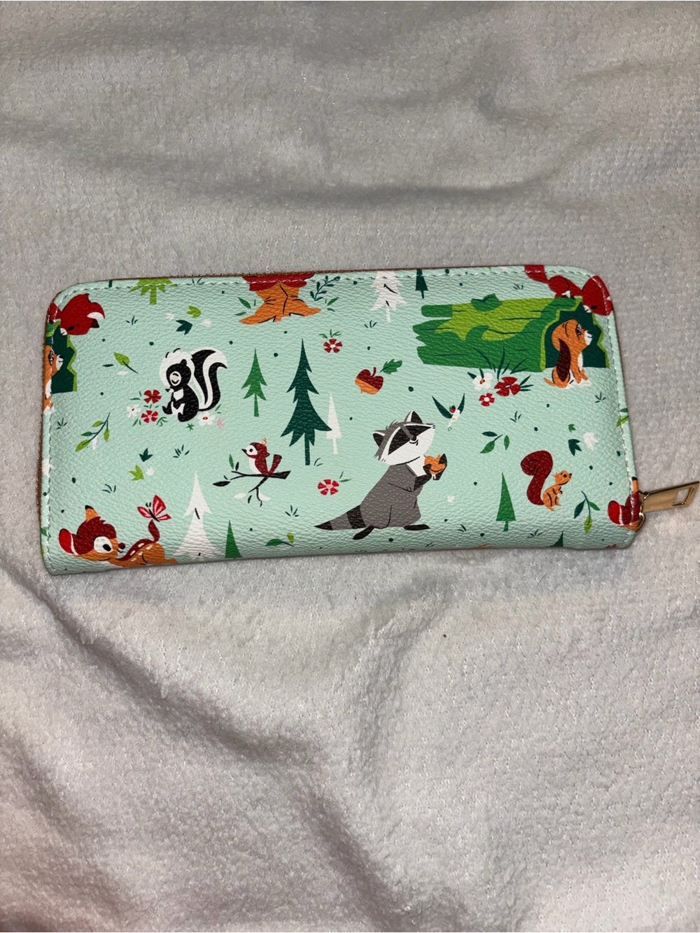 Disney Light Blue Woodland Animal Zip Wallet